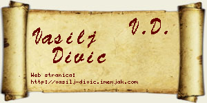 Vasilj Divić vizit kartica